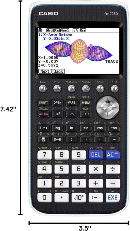 Casio fx-CG50 PRIZM® – Color Graphing Calculator with 3D Graph & Python | Large High-Res Display, Basic & Advanced Functions | Ideal for Exams, STEM, Programming & Advanced Math