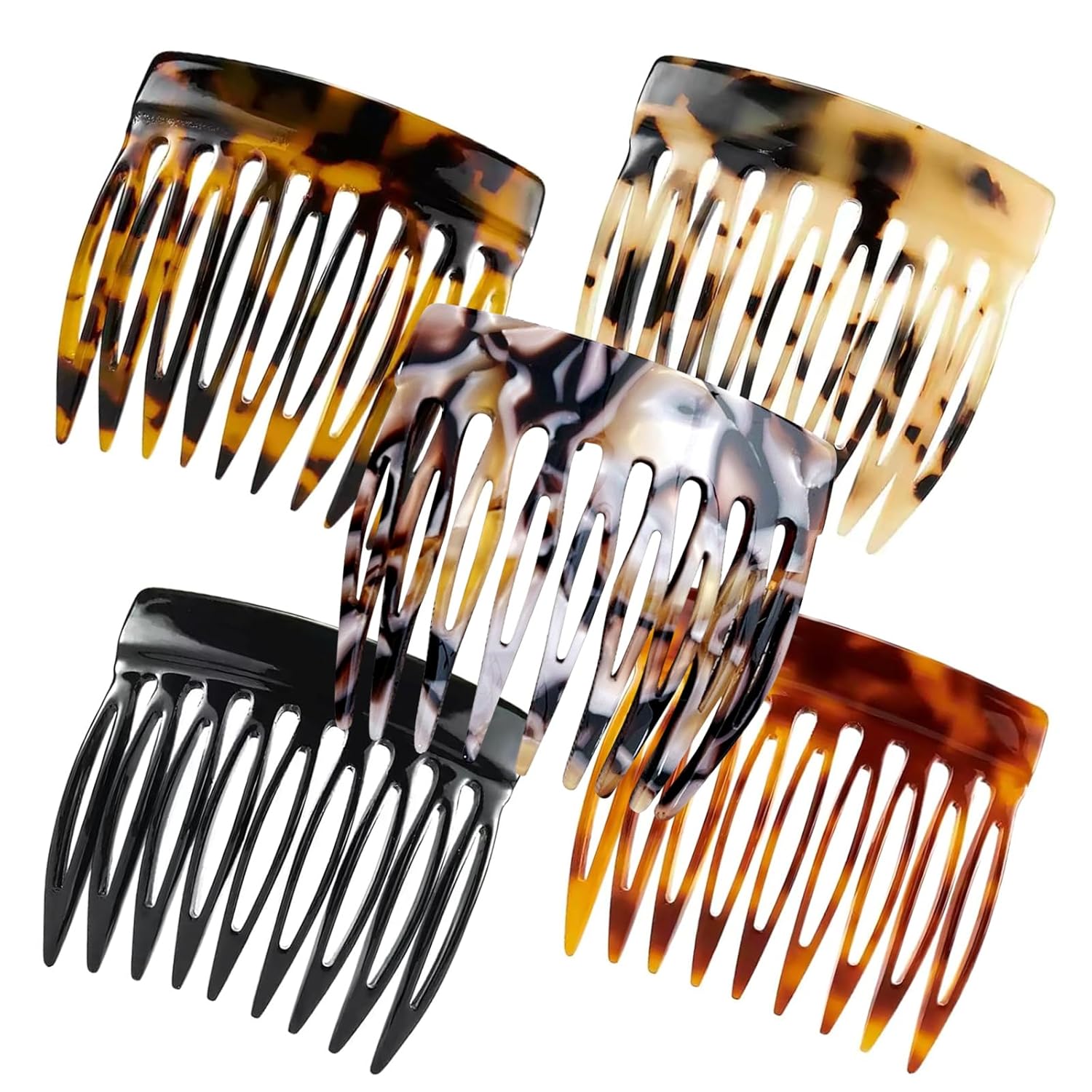 5pcs French Hair Side Comb, Small Combs for Twist Hair Styling, Decorative French Hair Combs for Bun Women Accessories