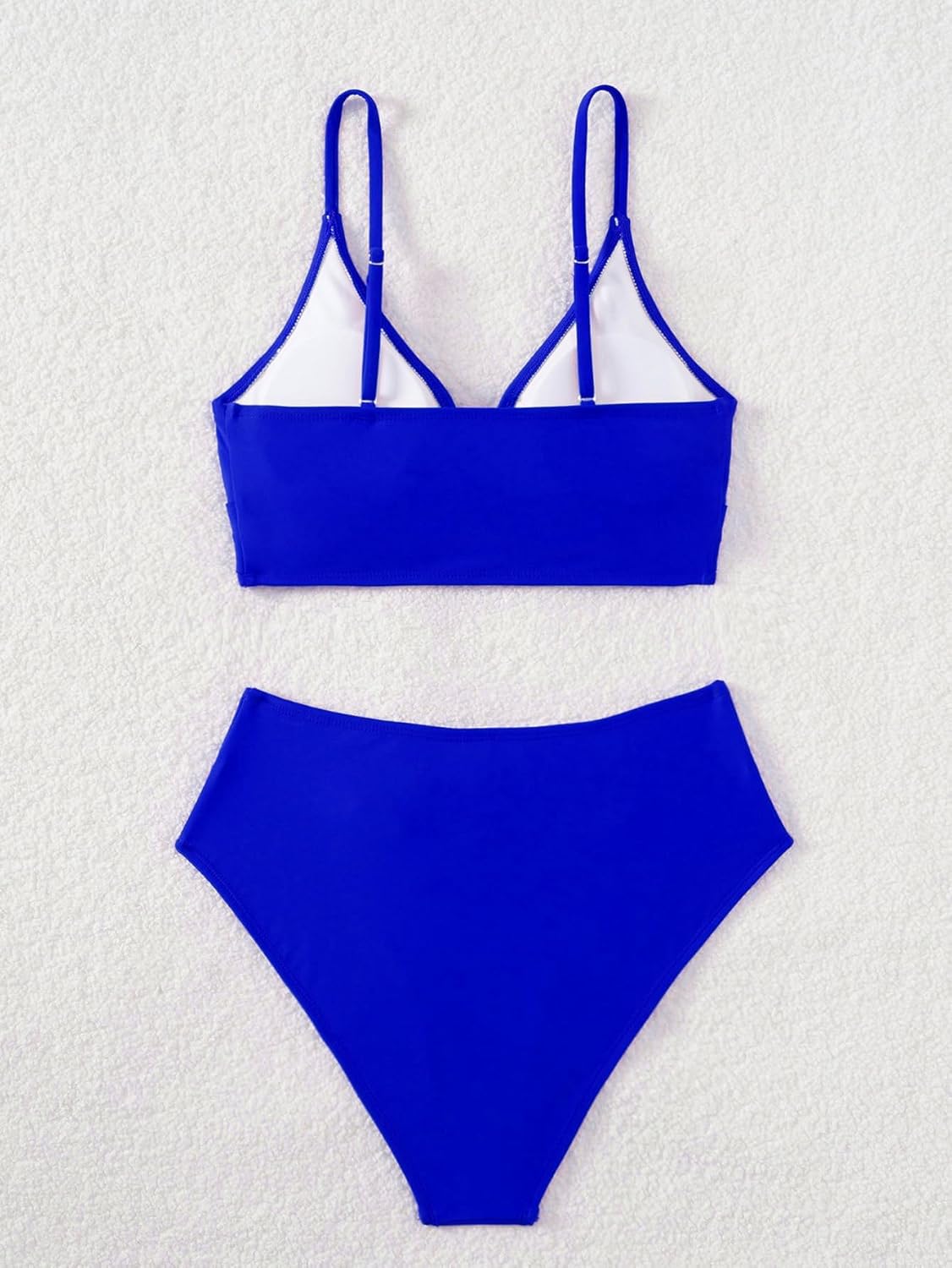 Limeeke Women's High Waisted Bikini Sets V Cut Bottom Two Piece Swimsuit Cross Front Adjustable Strap Bathing Suit