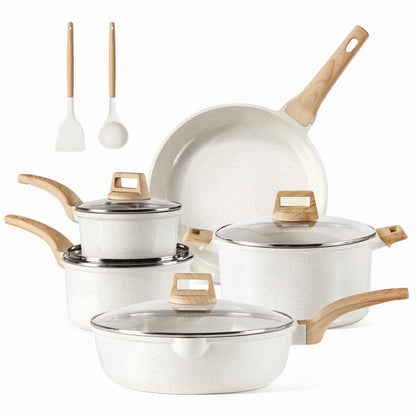 CAROTE 14 Pcs Pots and Pans Set Nonstick,Cookware Set Kitchen Cooking Set with Utensil and Pan Protectors