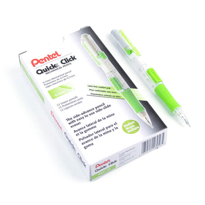 Pentel Quick Click Mechanical Pencil, (0.7mm), Medium, Gray Barrel, Box of 12 Pencils (PD217N)