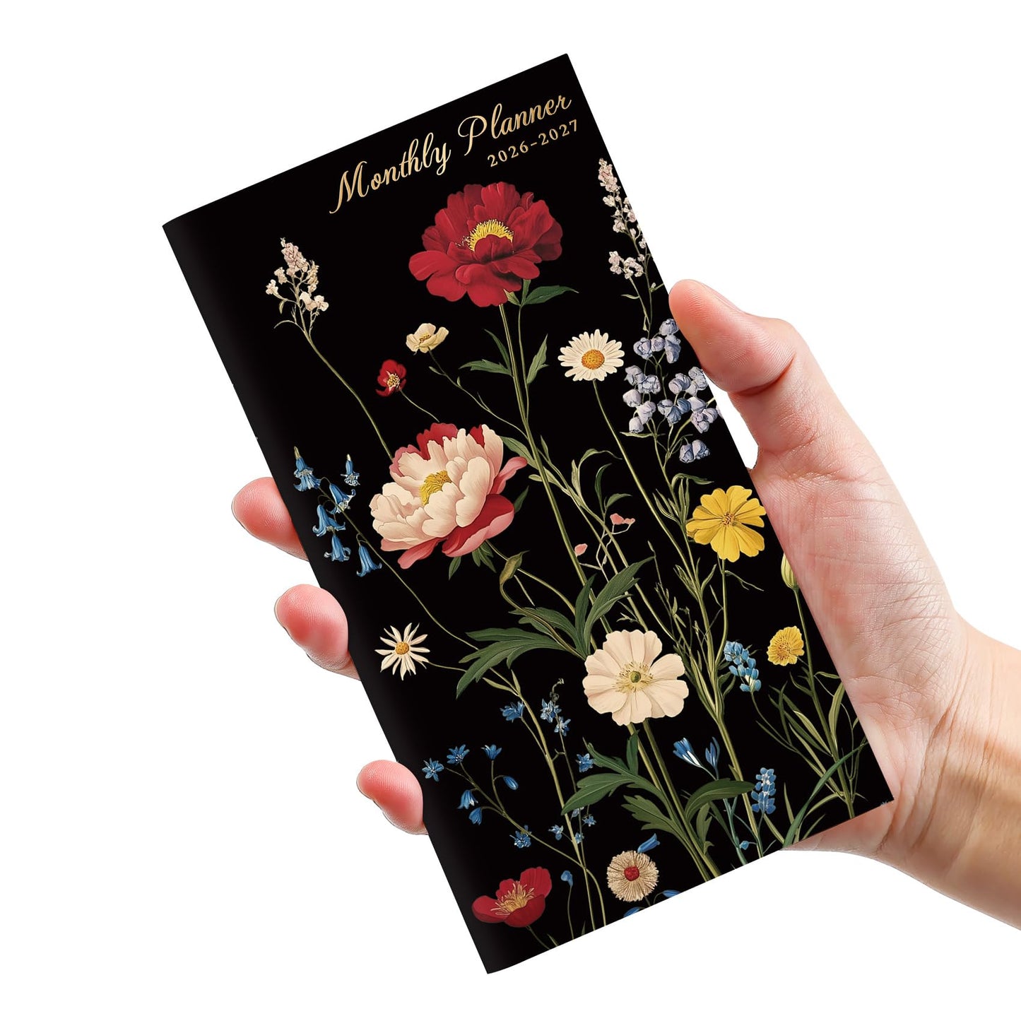 Pocket Calendar 2026-2027 for Purse, Two Year Monthly Planner Pocket Size, Jan 2026 to Dec 2027 Monthly Planner Small Size (6.5" x 3.5") - Wildflowers