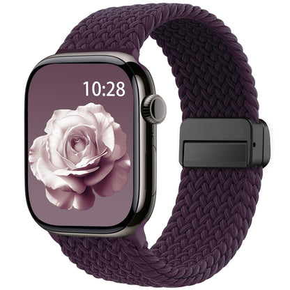 Braided Stretchy Band Compatible with Apple Watch Bands 38mm 40mm 41mm 42mm 44mm 45mm 46mm 49mm Women Men, Soft Nylon Solo Loop Magnetic Sport Strap for iWatch Series 10 9 8 7 6 5 4 3 2 1 SE Ultra