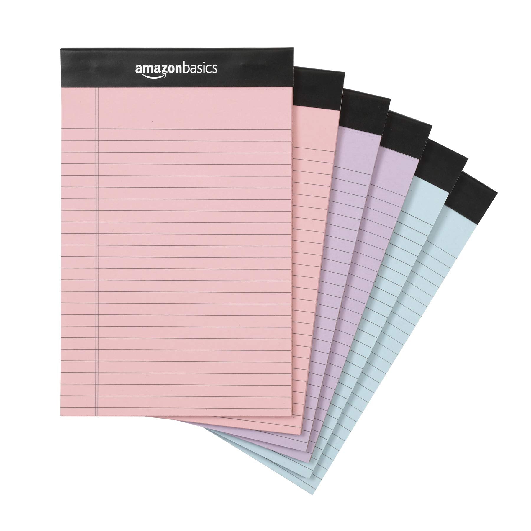 Amazon Basics Wide Ruled Lined Writing Note Pads, 8.5 inch x 11.75 inch, White, 12 Count (12 Pack of 50)