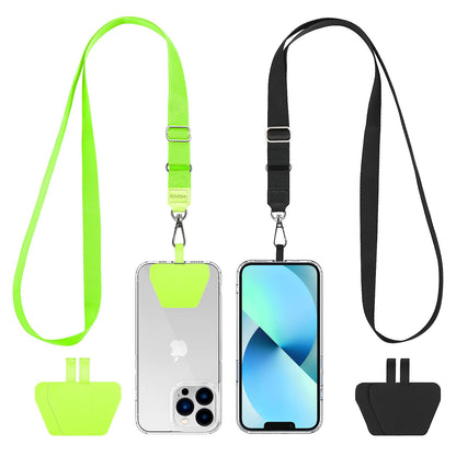 CACOE Phone Lanyard 2 Pack-2× Adjustable Neck Strap,2× Phone Patches,Universal Cell Phone Multifuctional Patch Lanyards Compatible with Most Smartphones(Black+Gray)