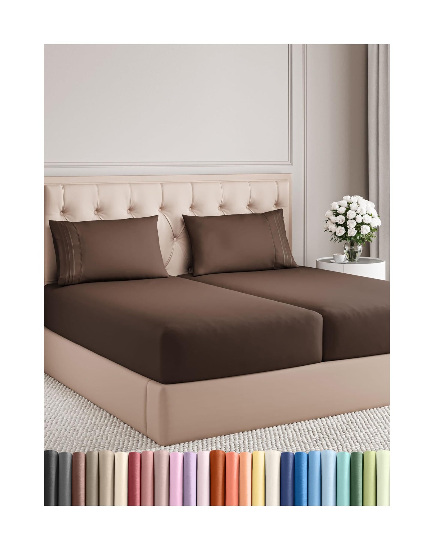 Queen Size 4 Piece Sheet Set - Comfy Breathable & Cooling Bed Sheets Set - Hotel Luxury Bedding for Women, Men, Kids, Teens, Boys & Girls - Deep Pockets, Ultra-Soft, Wrinkle Free - Oeko-Tex - Black