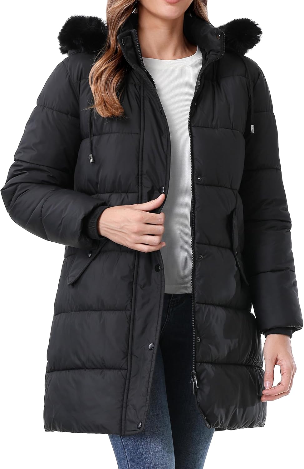 GOLDLADIES Women's Winter Coat Long Waterproof Parka - Warm Snow Jacket for Women,Windproof Winter Jacket for Cold Weather