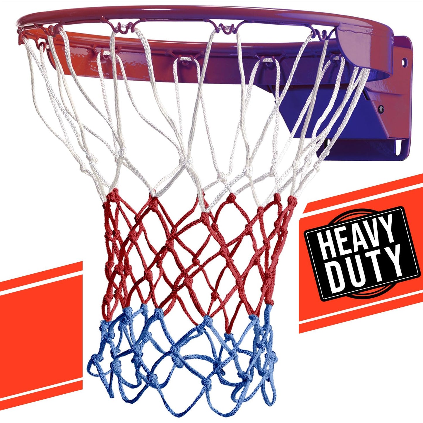 Heavy Duty Basketball Net Replacement - All Weather Anti Whip, Fits Standard Indoor or Outdoor Rims - 12 Loops
