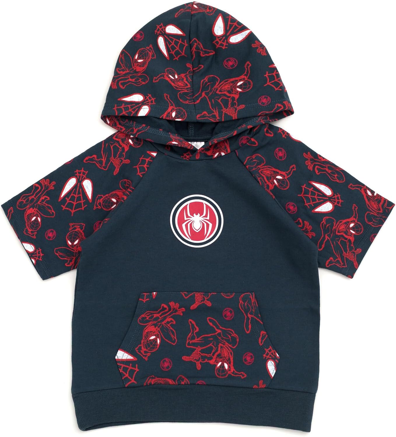 Marvel Spider-Man French Terry Pullover Hoodie and Shorts Toddler to Big Kid Sizes (2T - 18-20)