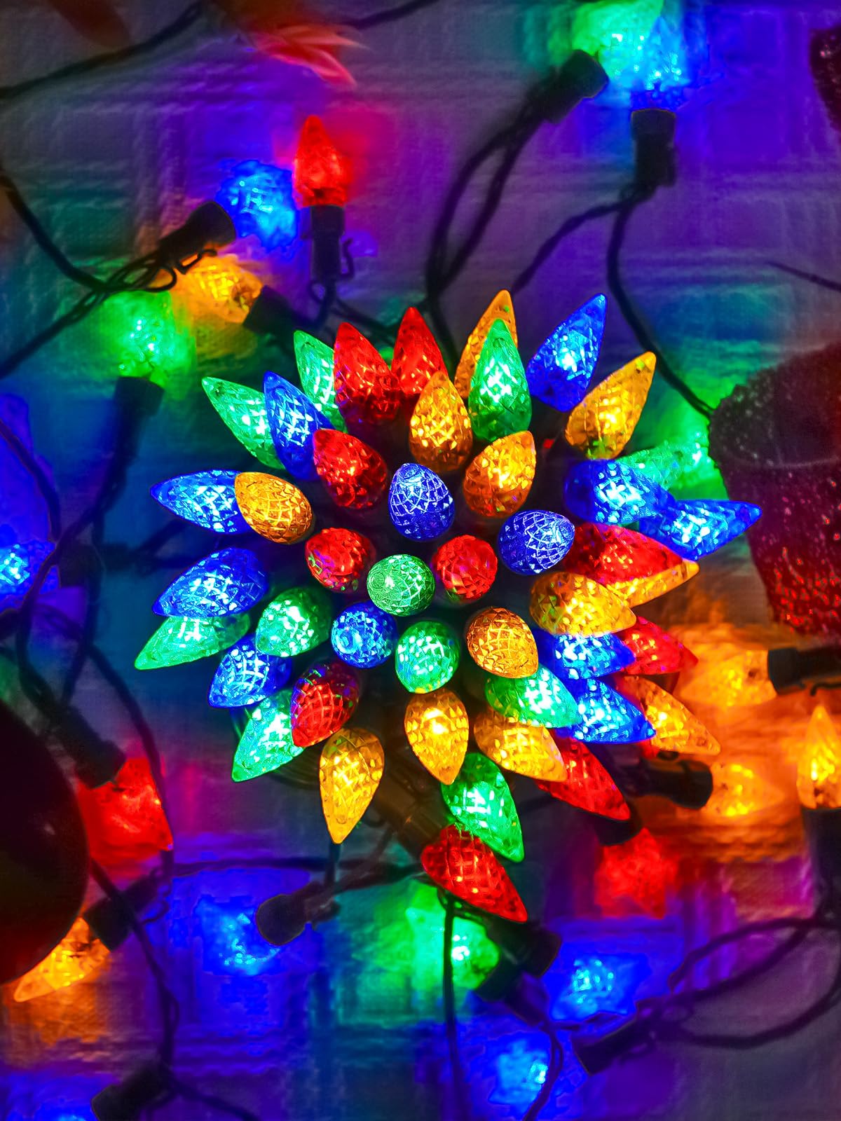 2 Pack C6 Christmas Lights Outdoor Indoor, Total 200 LED 66 FT Connectable Christmas String Lights with Timer & 13 Modes, Waterproof Twinkle Light for Xmas Tree Party Wedding Decorations (Multicolor)