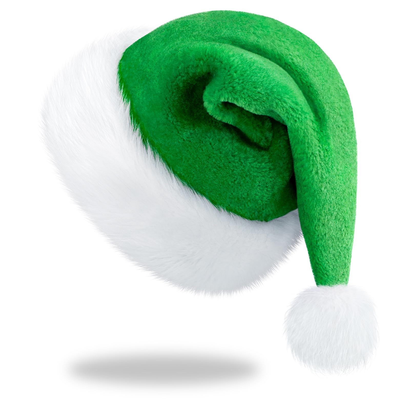 RJVW Christmas Santa Hat for Adults, Thicken Soft Velvet Comfort Classic Santa Claus Hat for New Year Party Headwear Holiday