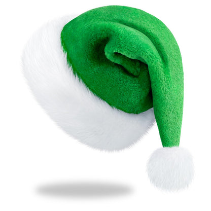 RJVW Christmas Santa Hat for Adults, Thicken Soft Velvet Comfort Classic Santa Claus Hat for New Year Party Headwear Holiday