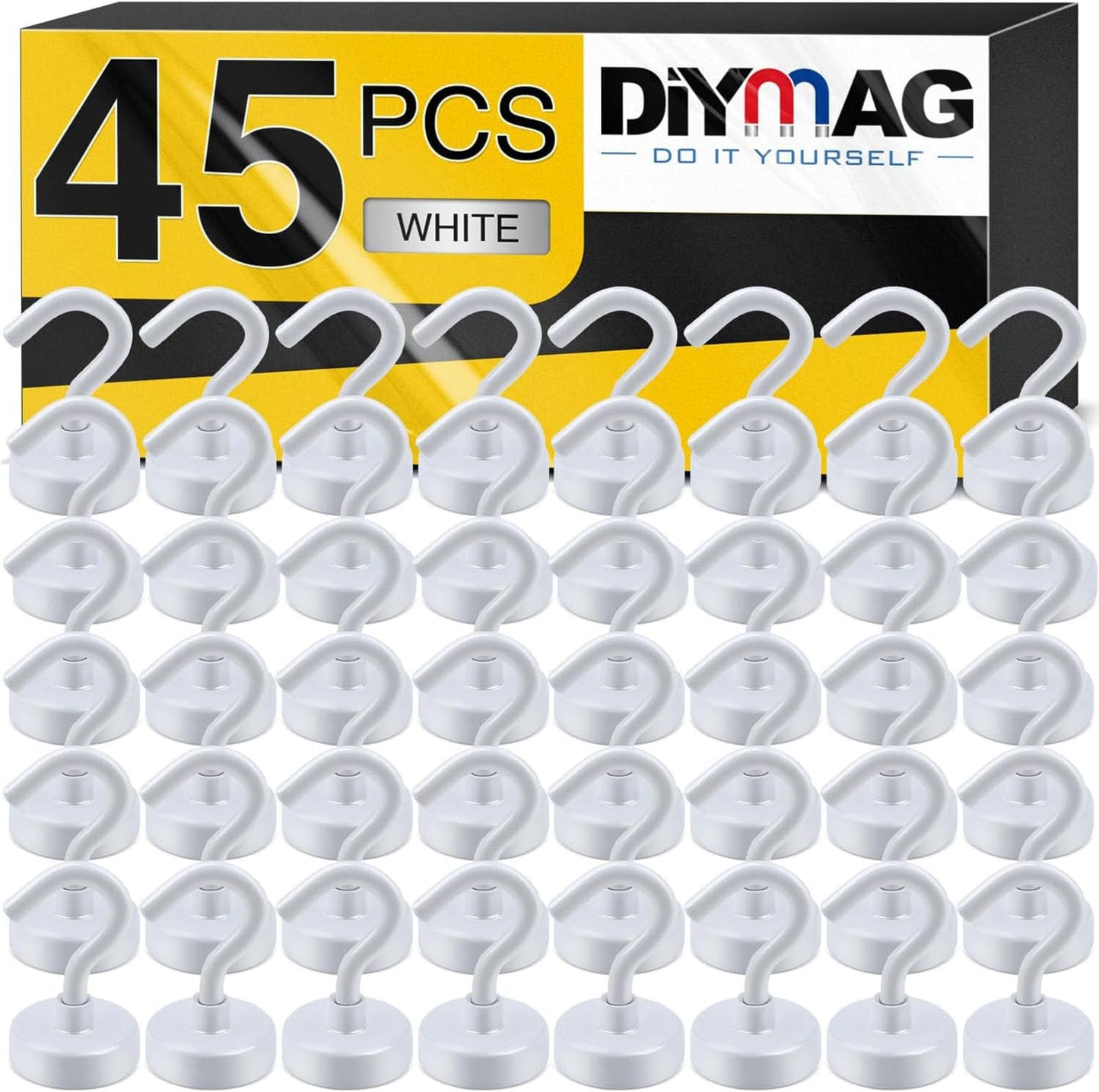 DIYMAG Magnetic Hooks, 30lbs+ Magnet Hook 2025 Cruise Cabin Ship Essentials Heavy Duty Strong Magnets Refrigerator Fridge Hanging for Classroom Beach Vacation Kitchen Grills Home 20 Pack (Silver)