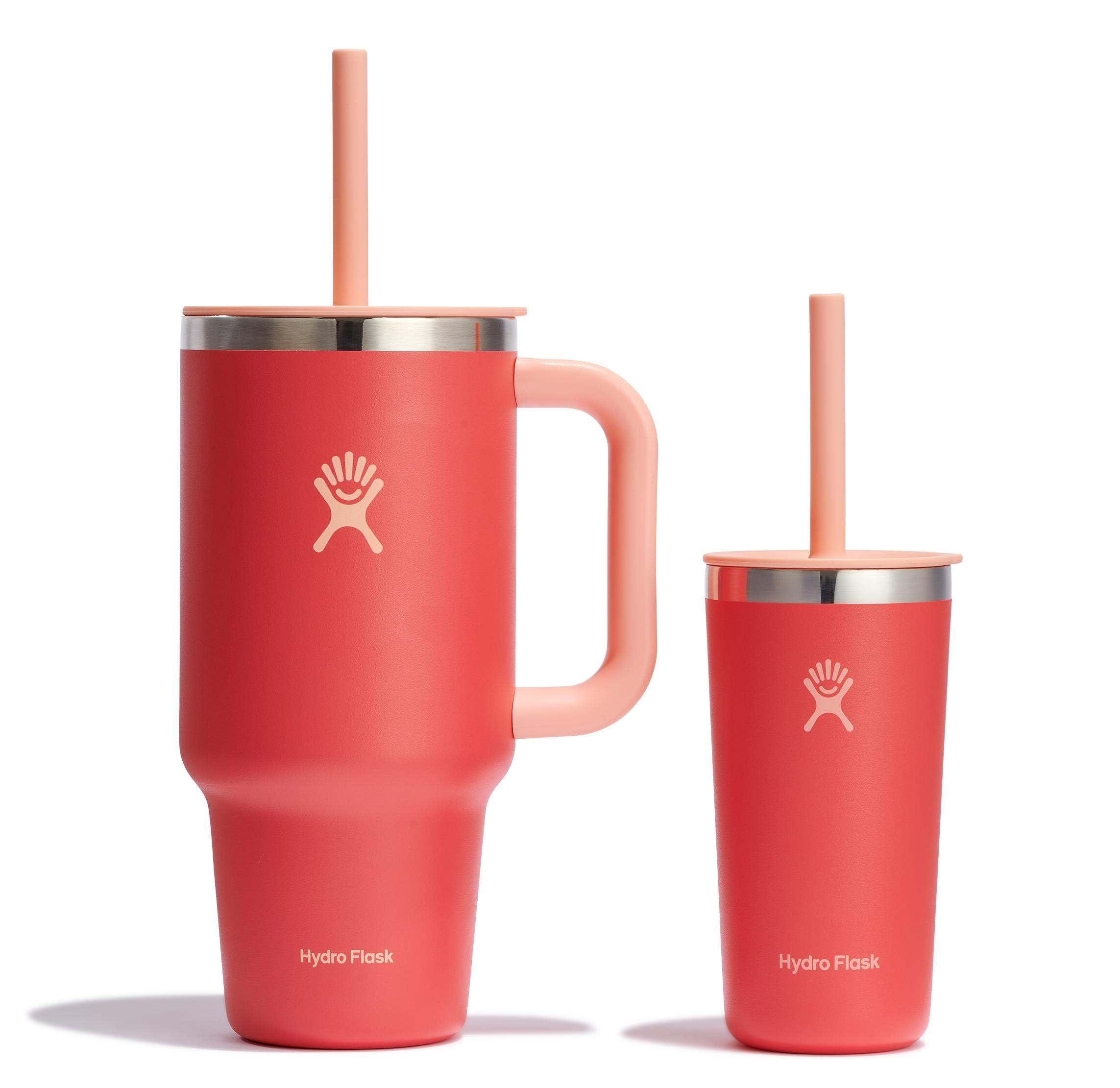 Hydro Flask 32 Oz Travel Tumbler with Handle, Lid and Straw - Insulated Stainless Steel in Holiday Punch