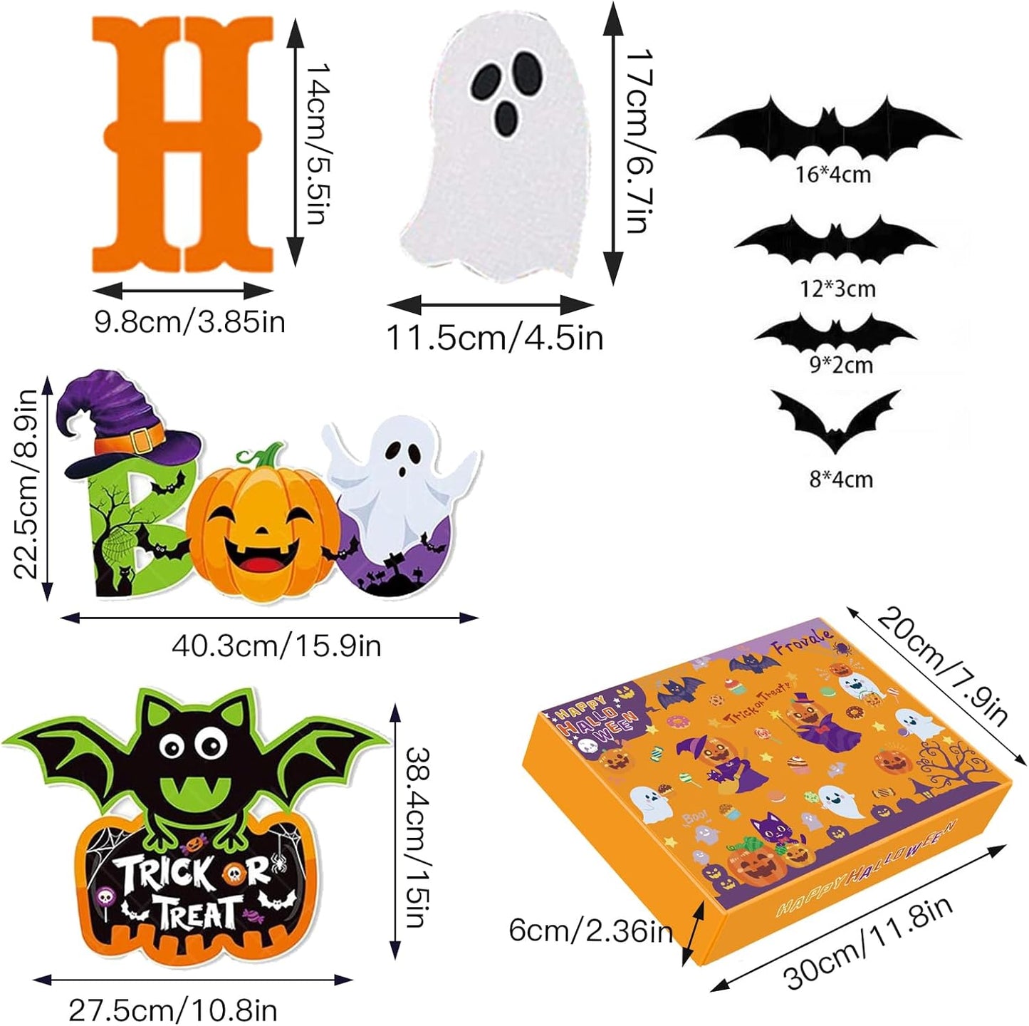 100+ Piece Halloween Decorations Set - All-in-One Kit Halloween Decor with Banner, Hanging Bats, Spider Web Decoration, Balloons, Photo Props & More! Fun for Kids & Family