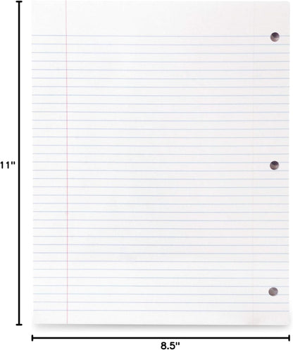 Mintra Office Filler Paper (College Ruled, 600 Sheets (6pks of 100))