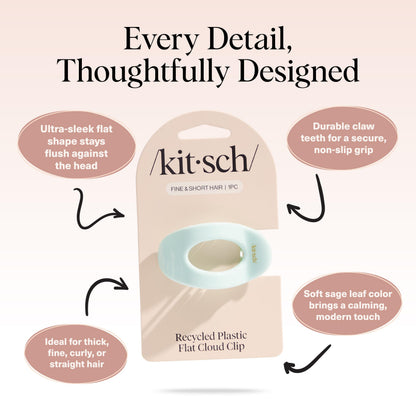 Kitsch Medium Flat Claw Clips for Women - Stylish Flat Hair Clips, Strong Hold for Thick & Fine Hair | Non-Slip for Secure, Comfortable All-Day Wear | Ideal Gifts for Women - Tortoise Design