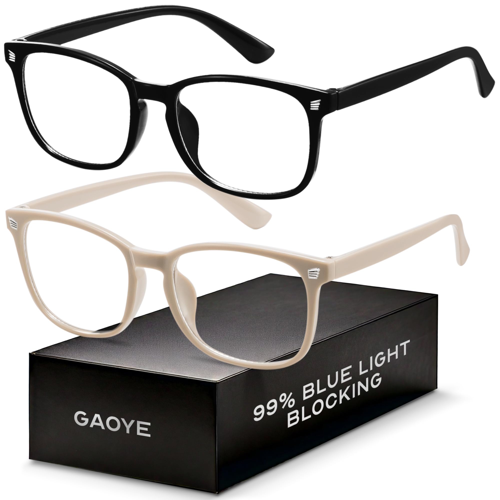 Blue Light Blocking Glasses - Fashion Square Fake Eyeglasses, Anti UV Ray Computer Gaming Glasses Blue Blockers for Women/Men