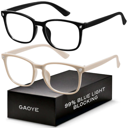 Blue Light Blocking Glasses - Fashion Square Fake Eyeglasses, Anti UV Ray Computer Gaming Glasses Blue Blockers for Women/Men