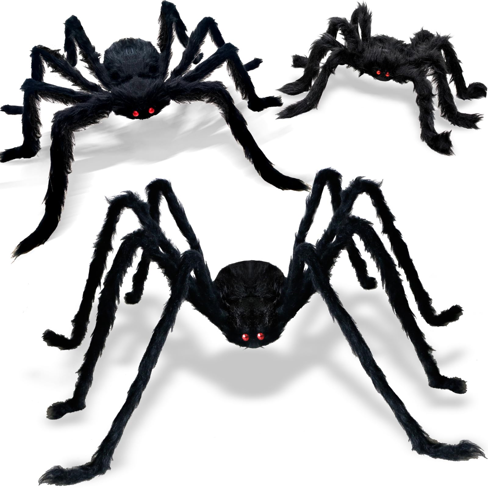 5 Pcs Halloween Spiders Decorations, Realistic Spiders Halloween Decor Indoor Outdoor