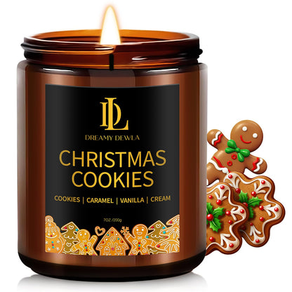 Winter Candle Set, Candles for Home Scented, 4 Pack Soy Candles for Holiday, Holiday Candle Gifts for Women Men, Winter Scents of Gingerbread Cookies/Apple & Cinnamon/Coffee Latte/Pine & Cedarwood