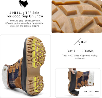 STQ Womens Winter Duck Boots Waterproof Cold Weather Snow Boots