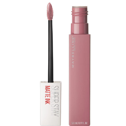 Maybelline Super Stay Matte Ink Liquid Lipstick Makeup, Long Lasting High Impact Color, Up to 16H Wear, Seductress, Light Rosey Nude, 1 Count