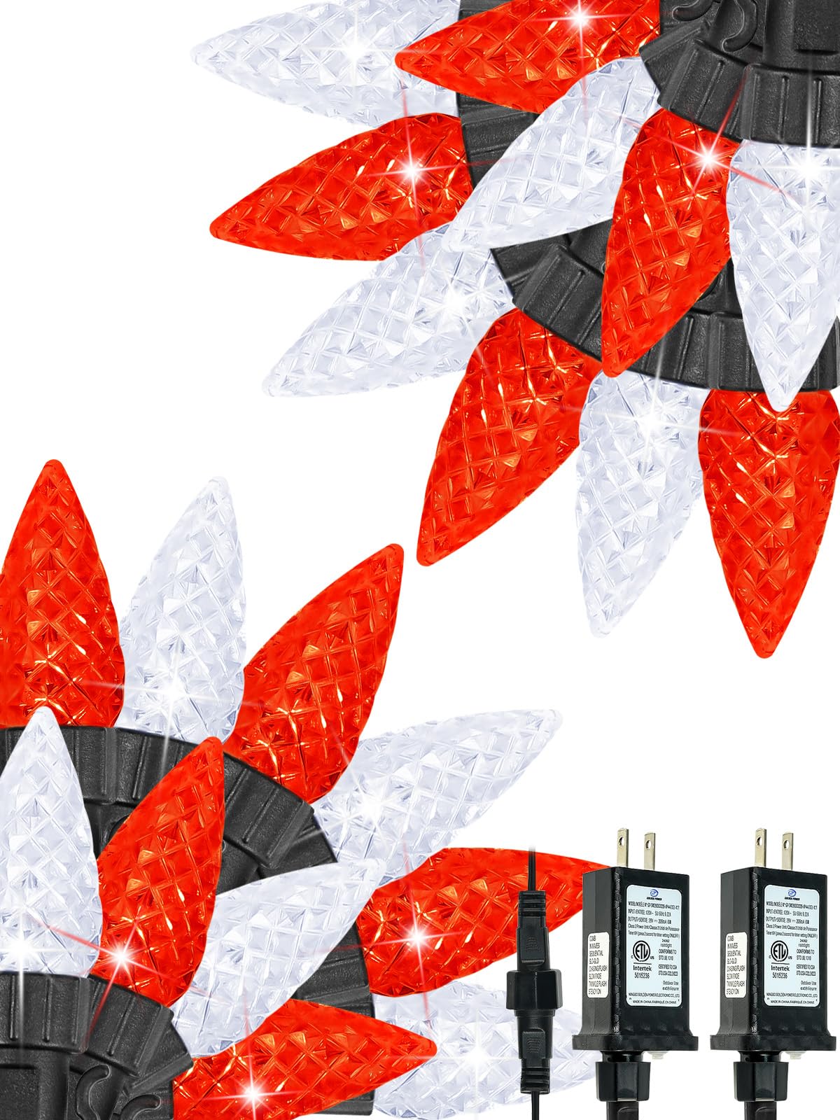 2 Pack C6 Christmas Lights Outdoor Indoor, Total 200 LED 66 FT Connectable Christmas String Lights with Timer & 13 Modes, Waterproof Twinkle Light for Xmas Tree Party Wedding Decorations (Multicolor)