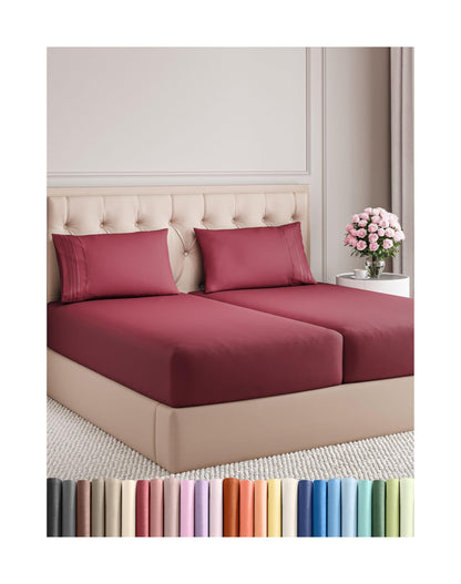 Queen Size 4 Piece Sheet Set - Comfy Breathable & Cooling Bed Sheets Set - Hotel Luxury Bedding for Women, Men, Kids, Teens, Boys & Girls - Deep Pockets, Ultra-Soft, Wrinkle Free - Oeko-Tex - Black