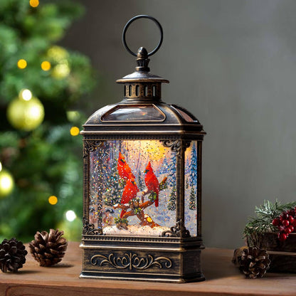 Christmas Snow Globe Swirling Glittering Nativity Scene with Music, USB Lined/Battery Operated Lighted Water Lantern for Christmas Festival Decoration Gifts
