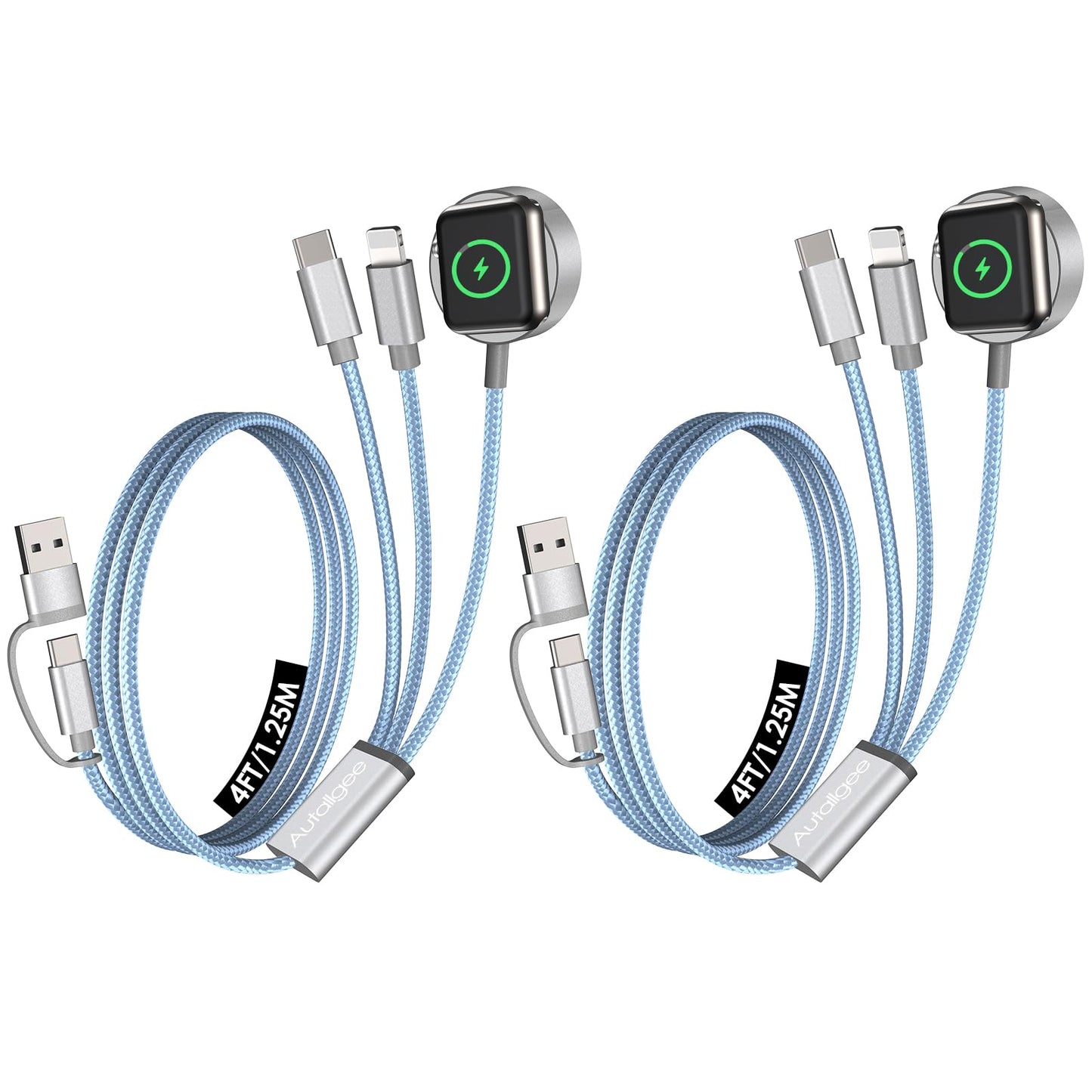 Travel Essentials for Apple Watch Charger,3 in 2 USB C Cable PD20W Block for Multi Charging Cable Cord,Vacation Camping RV Essentials Portable Designed for iWatch &iPhone 17-11 -4.1FT