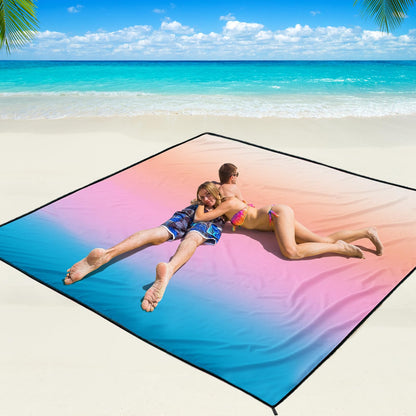 Beach Blanket Waterproof Sandproof Beach Mat 79" X 83" /10'x9'for 2-8 Adults Quick Drying Outdoor Picnic Mat Beach Accessories for Travel, Camping, Hiking