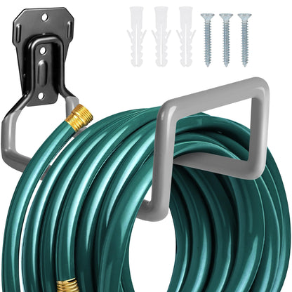 Metal Garden Hose Holder - Heavy Duty Hose Hanger Wall Mounted Water Hose Holder for Outside Yard, Sturdy Hose Reel Hose Hooks for Water Hose