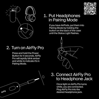 AirFly Pro 2 Deluxe – Bluetooth Adapter for Airplane, Pair 2 AirPods or Wireless Headphones – 3.5mm AUX Bluetooth Transmitter/Receiver for Cars, Boats, Treadmills, TVs – Airplane Travel Essentials