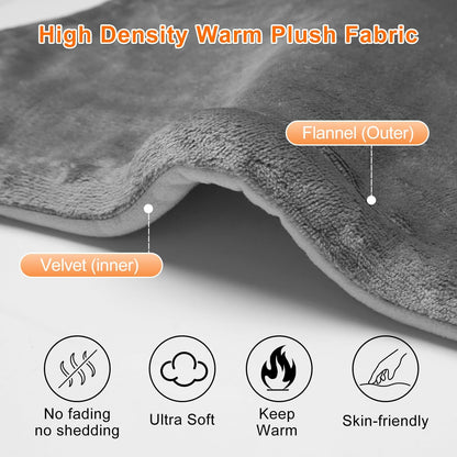 Heating Pad for Back Pain Relief Weighted Heating Pad for Neck and Shoulder Cramps 6 Heat Settings 6 Timers Auto Off Birthday Gifts for Women Men Mom Dad ETL Certified Gray