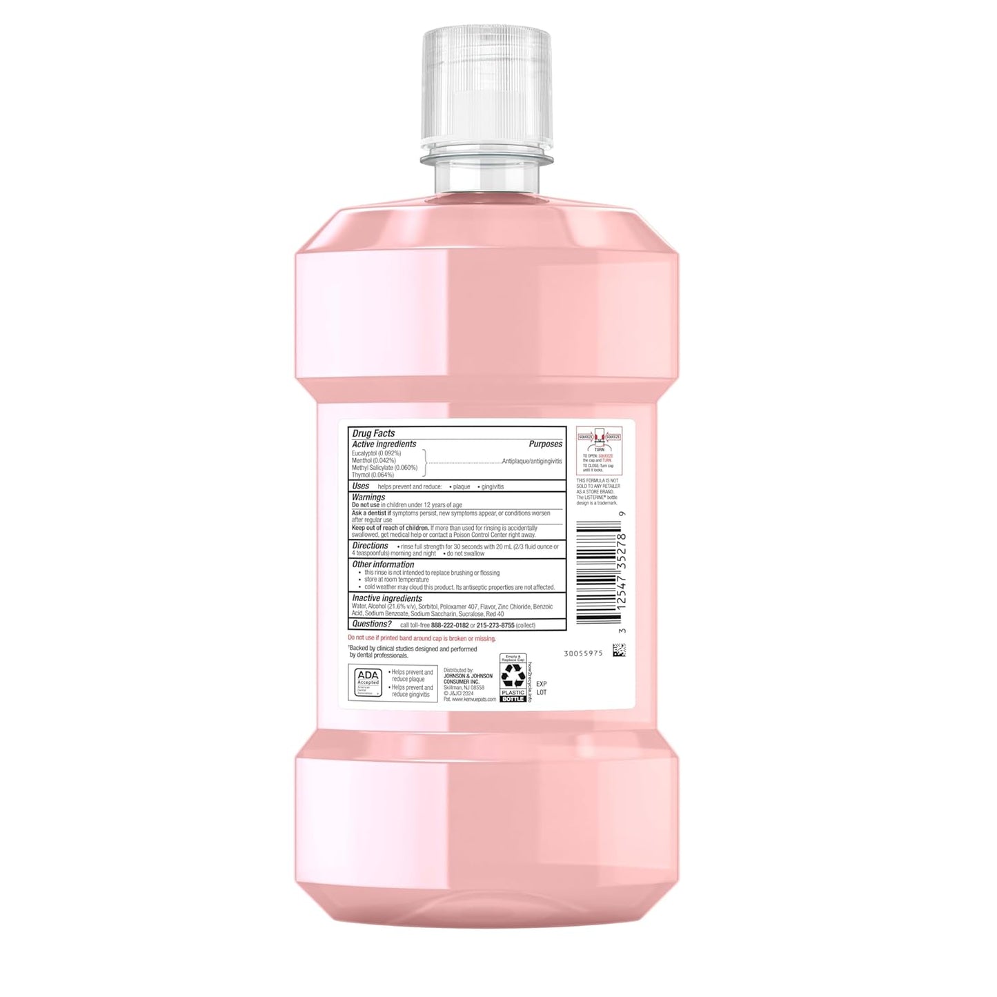 Listerine Clinical Solutions Gum Health Antiseptic Mouthwash, Antigingivitis & Antiplaque Oral Rinse Helps Prevent Buildup & Immediately Kills Germs for Healthier Gums, ICY Mint, 1 L