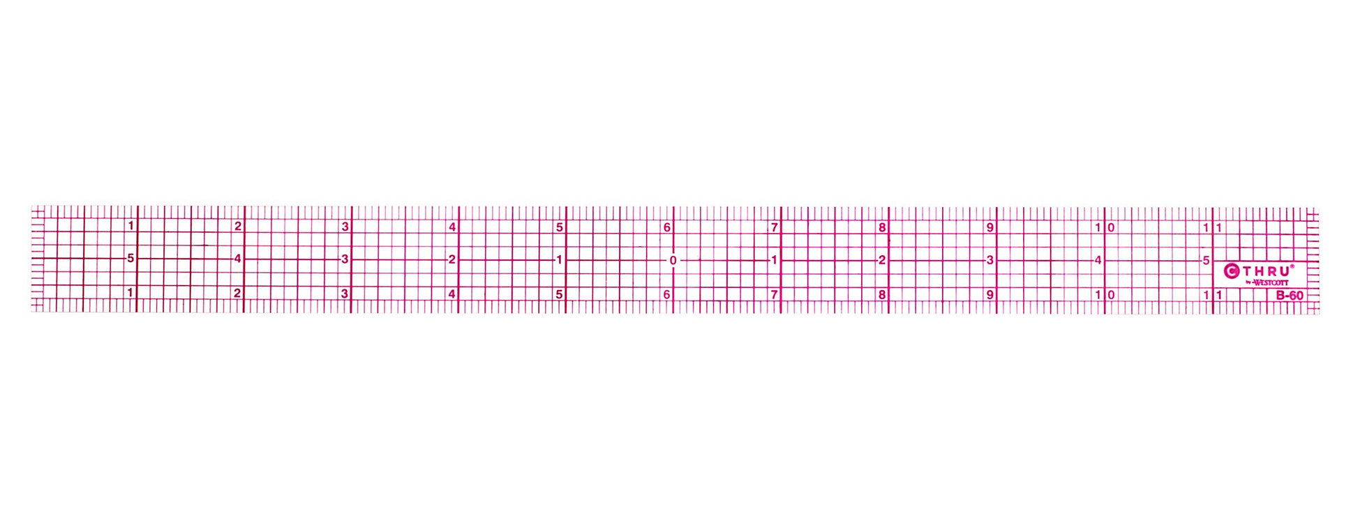 Westcott 8ths 6-Inch Beveled Transparent Ruler (B-50), Clear