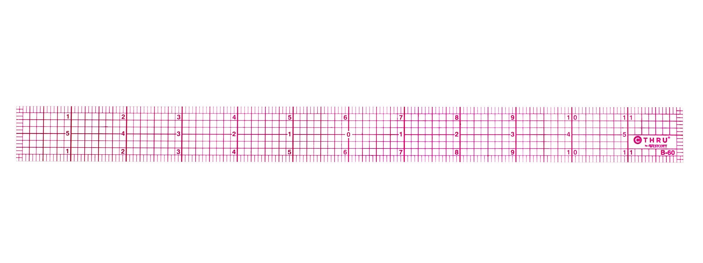 Westcott 8ths 6-Inch Beveled Transparent Ruler (B-50), Clear