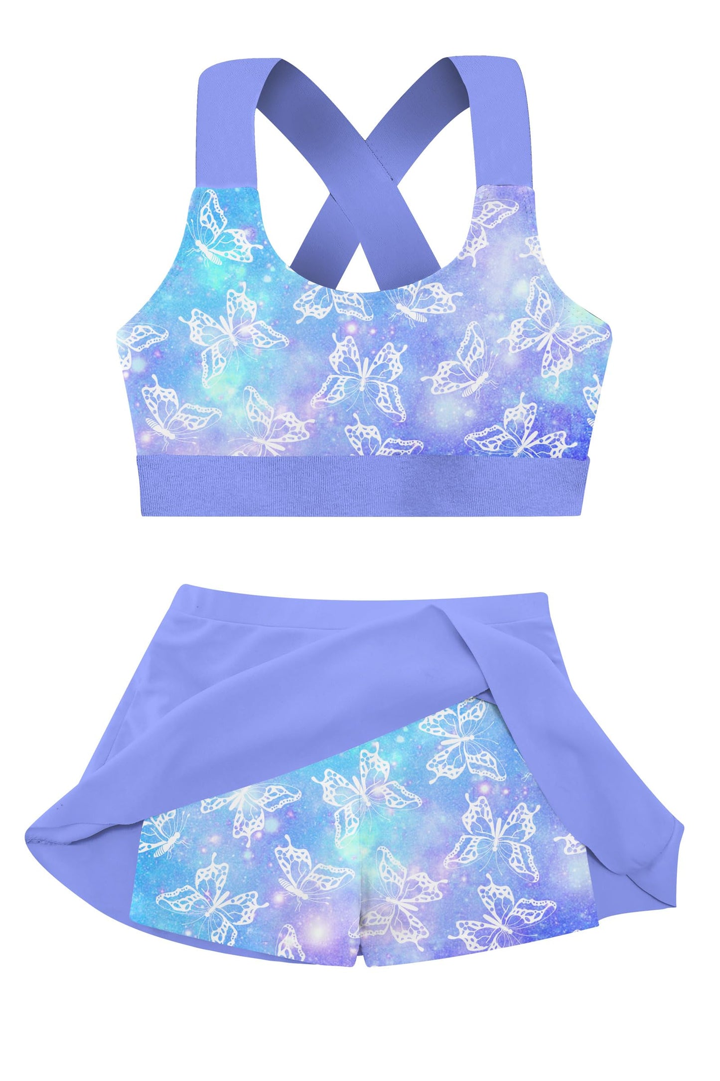 Cutemile Little Girls Two Piece Tankini Swimsuit Summer Boyshort Bathing Suit Beach Rash Guard Swimwear 6-13 Years