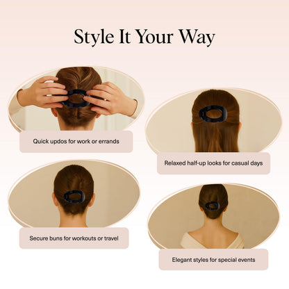 Kitsch Medium Flat Claw Clips for Women - Stylish Flat Hair Clips, Strong Hold for Thick & Fine Hair | Non-Slip for Secure, Comfortable All-Day Wear | Ideal Gifts for Women - Tortoise Design