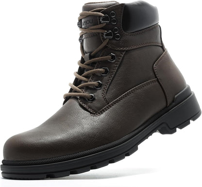 ANJOUFEMME Men's Winter Hiking Boots Waterproof, Anti-Slip Outdoor Climbing Warm Work Trekking Shoes for Men