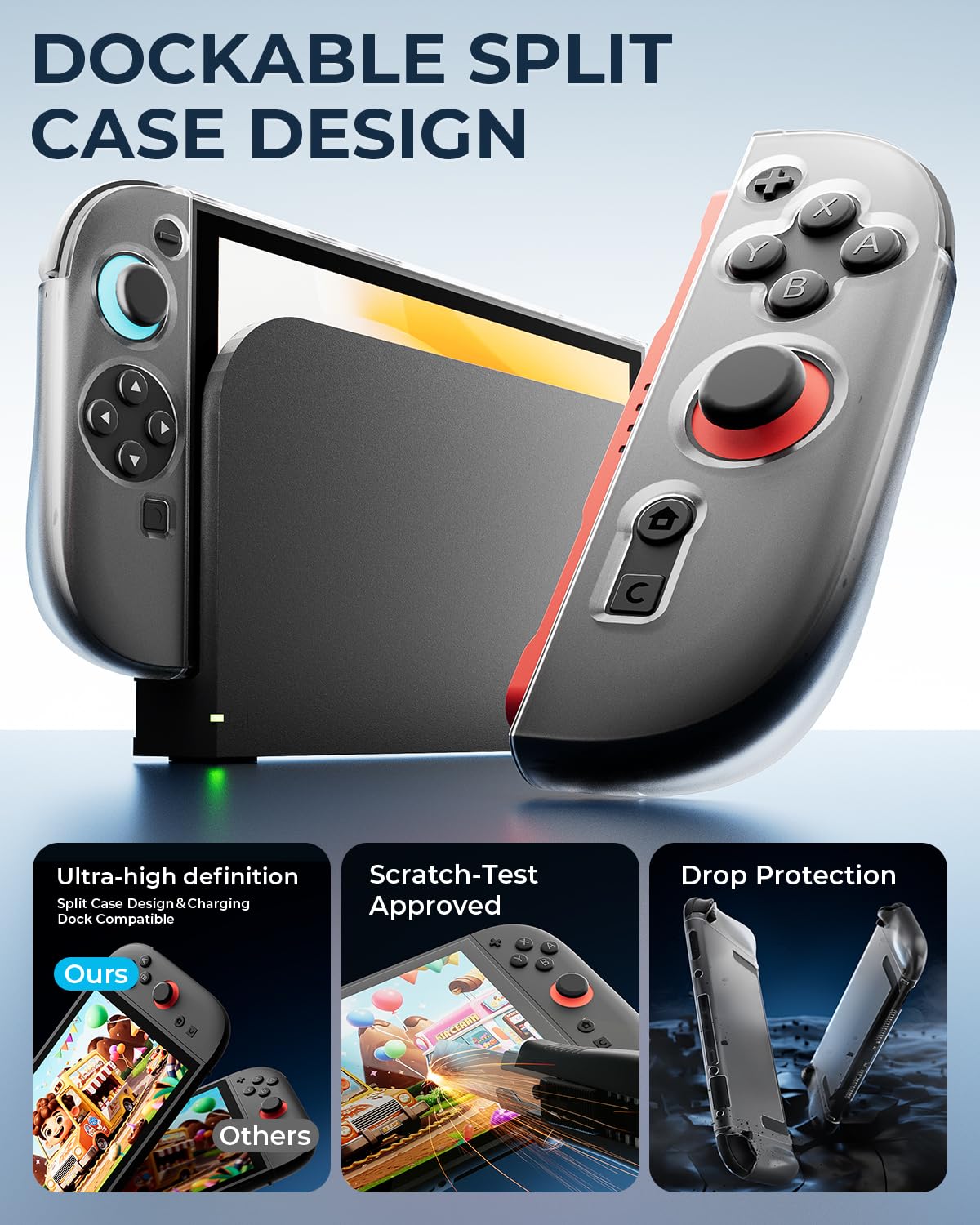 Switch 2 Pro Controllers Accessories Bundle for Nintendo 17-in-1: Carrying Case, Screen Protector, Thumb Grip for Joycon, Dockable Console Protective Cover Shell, Steering Wheel, 2025 Switch2 Game Kit