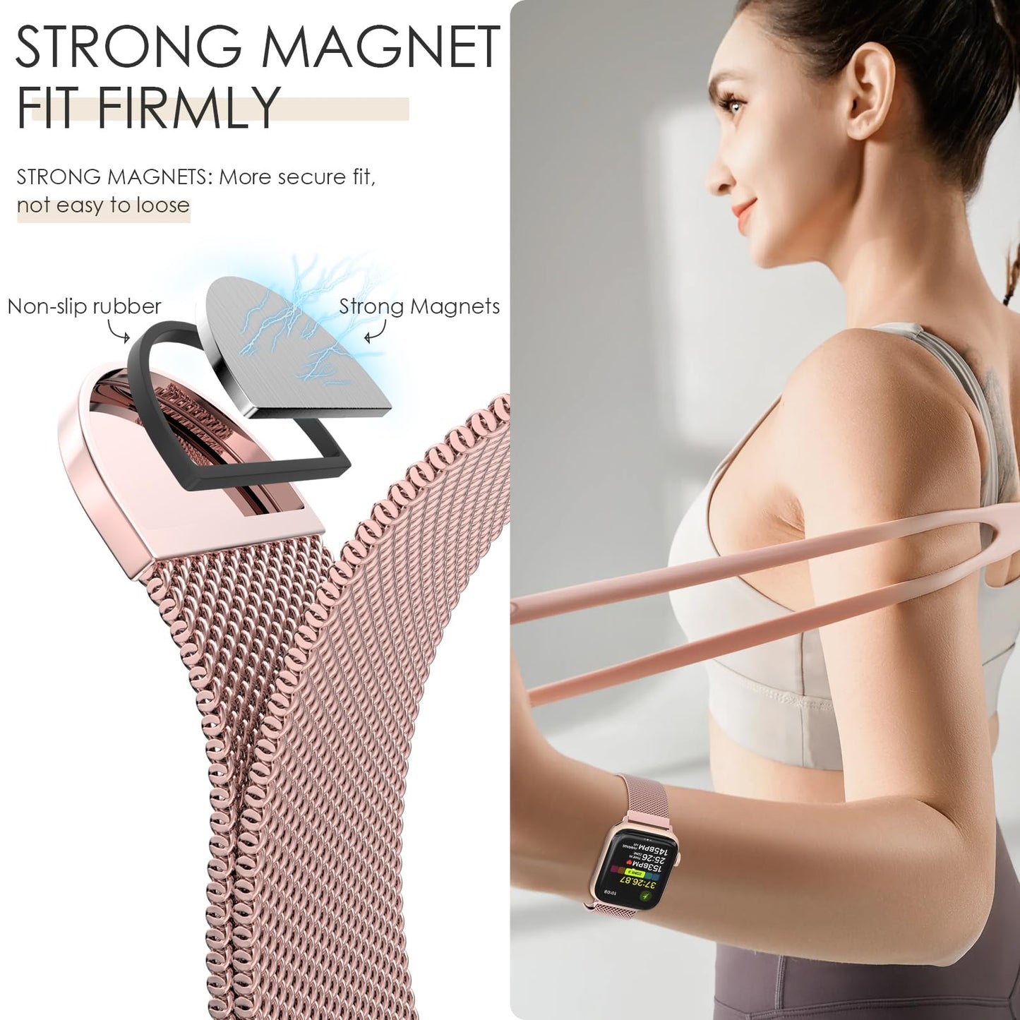 Original Milanese Loop Band Compatible with Apple Watch 38mm 40mm 41mm 42mm 44mm 45mm 46mm 49mm - Women & Men Magnetic Closure Adjustable Metal Strap for iWatch Series 11 10 9 8 7 6 5 4 SE2 3 Ultra2 3