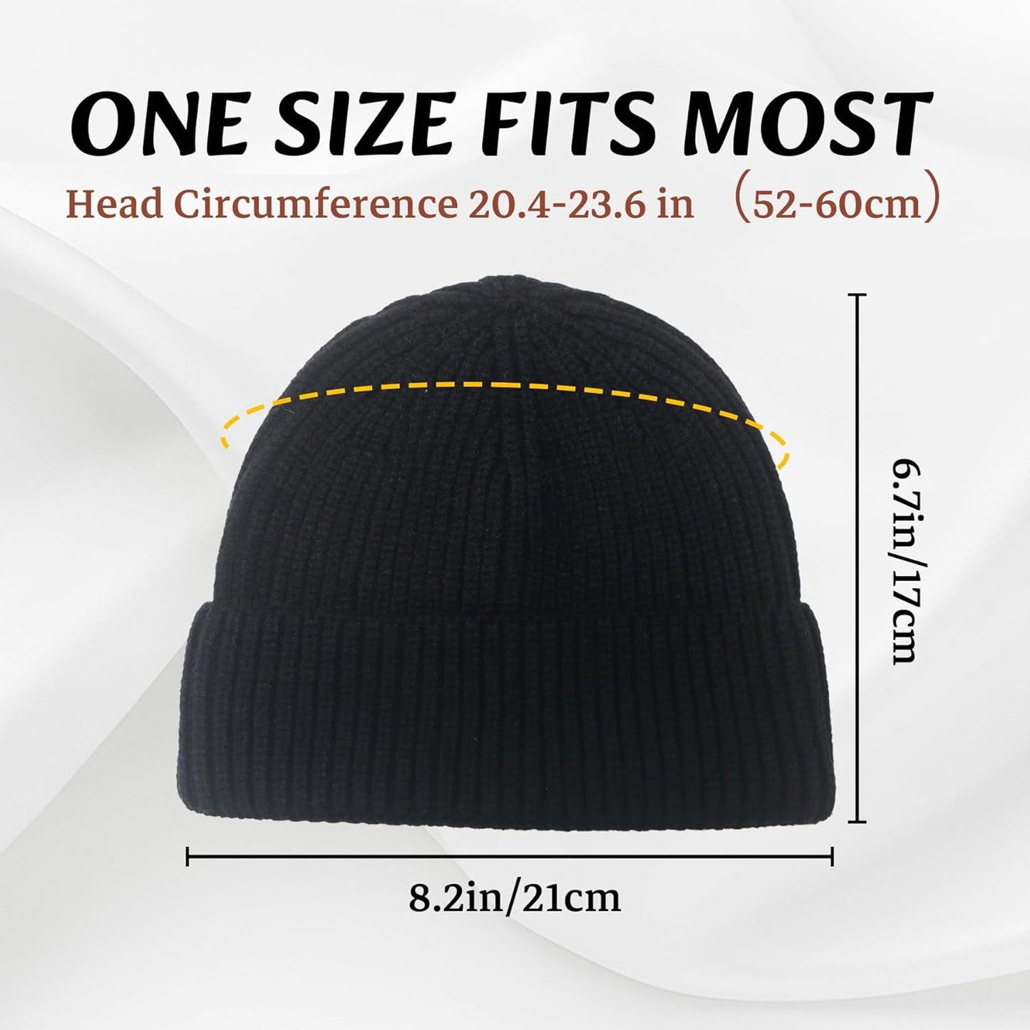 Wool Fisherman Beanies for Men Women Short Cuff Knit Beanie Winter Warm Hats Trawler Hat Stylish Watch Cap