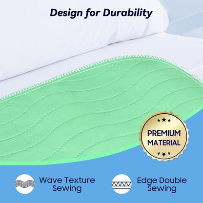 4 Pack 36” x 36” Extra Heavy Absorbency Washable Underpads, Waterproof Quick Drying Nursing Incontinence Reusable Washable Bed Pee Pads for Dogs, Diaper Changing & Adults, Green