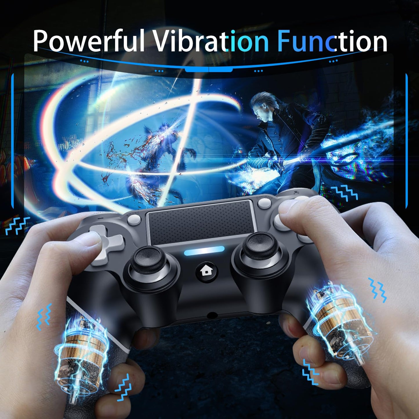 Matbip 2 Pack wireless controller for P4, wireless P4 controller with dual vibration, Turbo, type-c port (Black and White) Radio