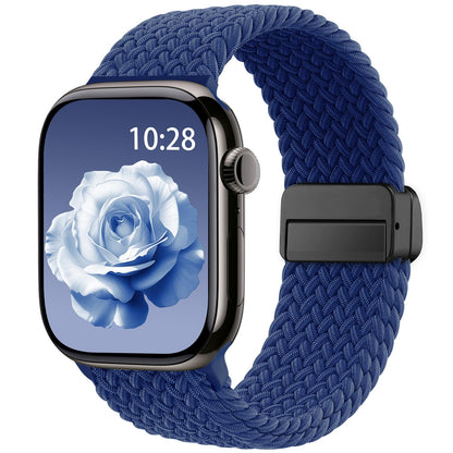 Braided Stretchy Band Compatible with Apple Watch Bands 38mm 40mm 41mm 42mm 44mm 45mm 46mm 49mm Women Men, Soft Nylon Solo Loop Magnetic Sport Strap for iWatch Series 10 9 8 7 6 5 4 3 2 1 SE Ultra