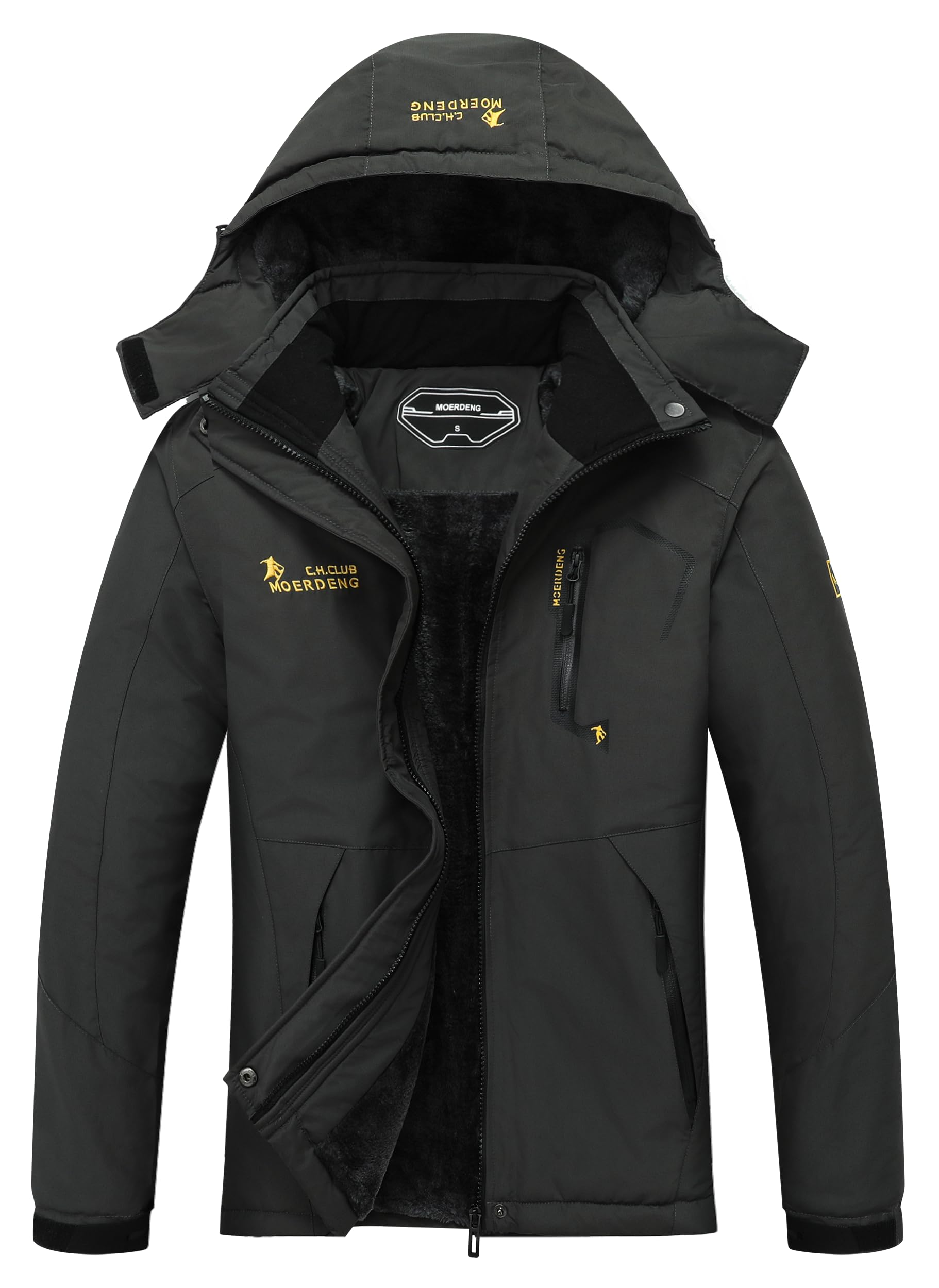 MOERDENG Women's Waterproof Ski Jacket Warm Winter Snow Coat Mountain Windbreaker Hooded Raincoat Jacket