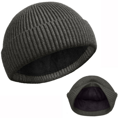 ROYBENS Swag Wool Knit Cuff Short Fisherman Beanie for Men Women, Winter Warm Hats