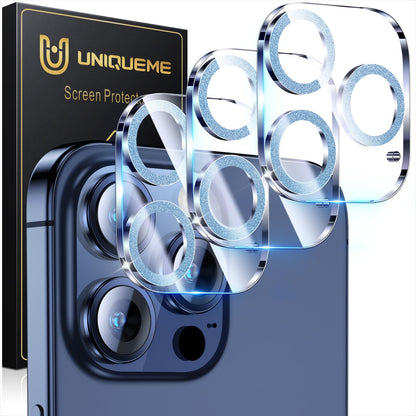 UniqueMe Compatible for 3 Pack iPhone 17 Pro Camera Lens Protector - [Drop Protection] 9H Tempered Glass Camera Cover Screen [Update New Version]【Not for 17 Pro Max】